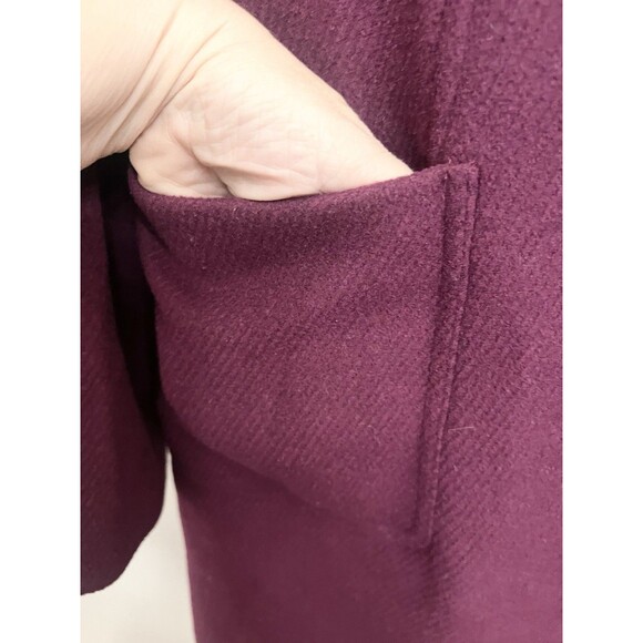 Talbots Italian wool toggle hooded Magenta Purple Thinsulate coat size 10 Large - Picture 8 of 11